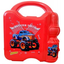 Mataralı Beslenme Kabı Monster Truck Garaj / Kırmızı