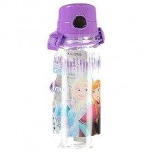 Frozen Plastik Şeffaf Matara Pipetli 500ML / Mor