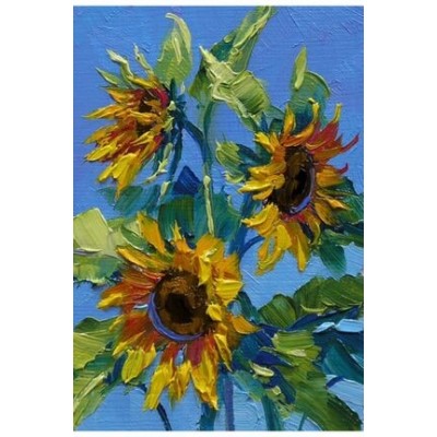 Sayılarla Boyama Fırça Ve Boya Hediyeli Tuval Seti / Ayçiçeği