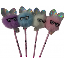 Dolphın POP-1714 Ponpon Tavşan Başlıklı Geçmeli Kalem