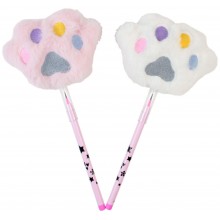 Dolphin POP-9115 Ponpon Peluş Pati Başlıklı Geçmeli Kalem