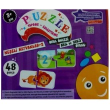 Puzzle Yapboz - Eşleştirme / Neşeli Hayvanlar 2