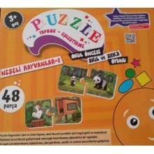 Puzzle Yapboz - Eşleştirme / Neşeli Hayvanlar 1