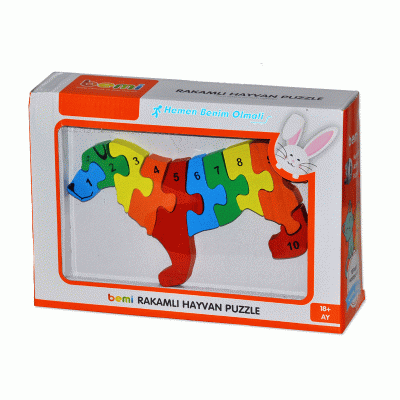 Ahşap Rakamlı Hayvan Puzzle / Köpek