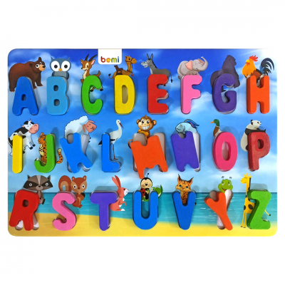 Ahşap Baskılı Alfabe Puzzle