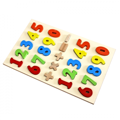Ahşap Baskılı Matematik Puzzle