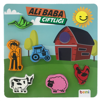 Ahşap Baskılı Puzzle / Ali Babanın Çiftliği