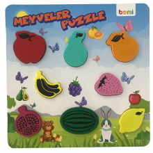 Ahşap Baskılı Puzzle / Meyveler 