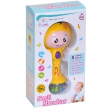 Neşeli Suratlı Işıklı Sesli Çıngırak - Sarı