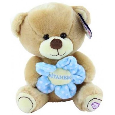 Peluş Elinde Çiçekli Ayıcık / Kahverengi