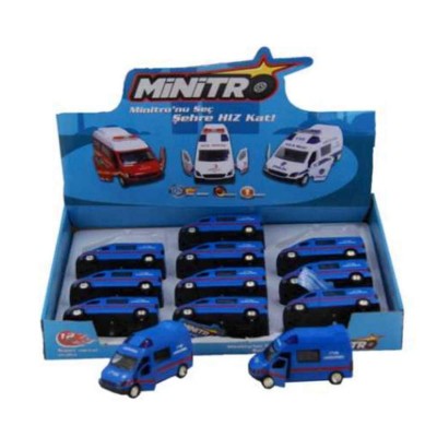 Işıklı Sesli Metal Çekbırak Araba - Jandarma