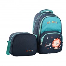 İlkokul Beslenmeli Sırt Çantası - Lacivert Aslan 