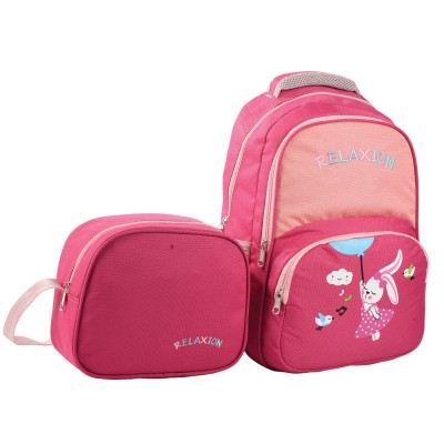 İlkokul Beslenmeli Sırt Çantası - Pembe Tavşan