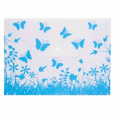Çıtçıtlı Dosya Kelebek Desenli - Mavi