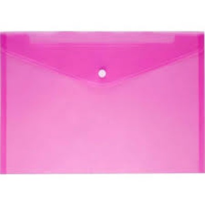 Lotte Çıtçıtlı Dosya A4 - Şeffaf Pembe