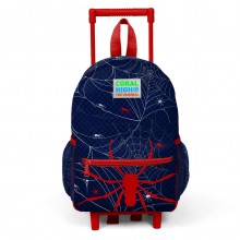 Coral High Minik Yuva Örümcek Desenli Lacivert - Kırmızı Çekçekli Anaokul Sırt Çantası