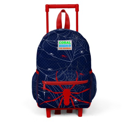 Coral High Minik Yuva Örümcek Desenli Lacivert - Kırmızı Çekçekli Anaokul Sırt Çantası