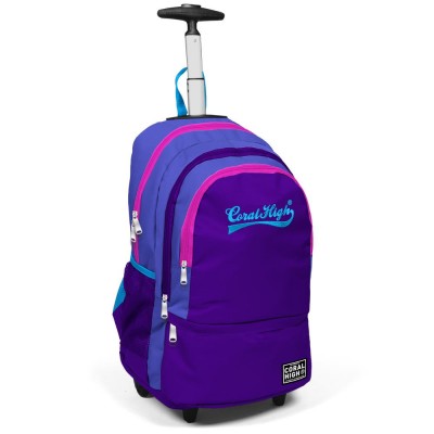 Coral High Dört Bölmeli Çekçekli Sırt Çantası / Lacivert - Mor