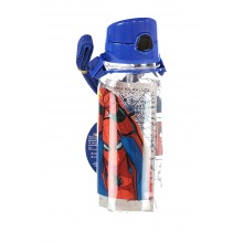 Spiderman Şeffaf Matara Pipetli 500 ml / Mavi