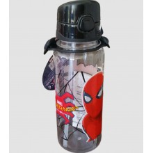 Spiderman Şeffaf Matara Pipetli 500 ml / Siyah