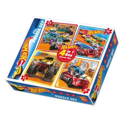 Hotwheels 4'ü 1 Arada Puzzle Seti