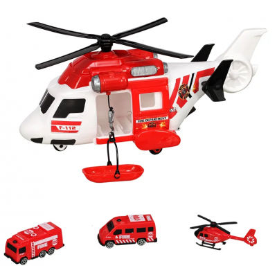 Heroes Toys - Helikopter İtfaiye Seti / Arabalı