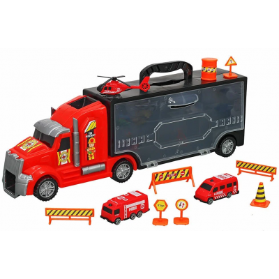 Heroes Toys - Çantalı İtfaiye Taşıyıcı Tır Seti