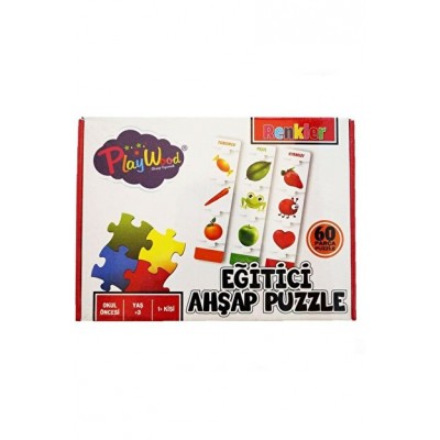 Ahşap Eğitici Kutulu Puzzle / Renkler