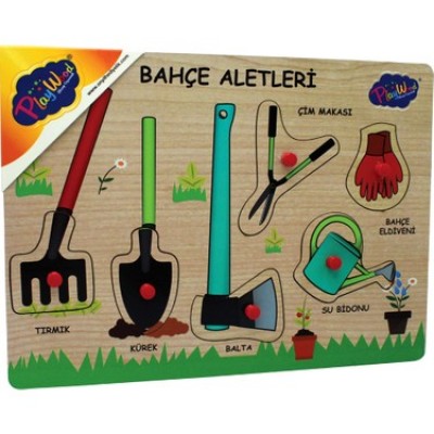 Ahşap Tutmalı Bahçe Aletleri Puzzle