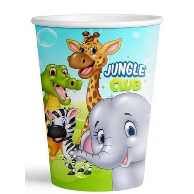 Kika - Jungle Club Karton Bardak 8 oz / 8 adet