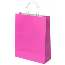 Kika - Büküm Saplı Kraft Çanta 31x41 / Fuşya