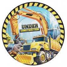 Kika - İnşaat Makineleri Karton Tabak / 8 adet