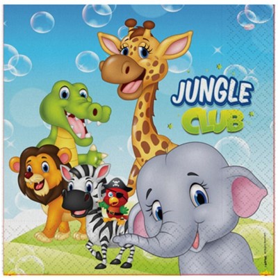 Kika - Jungle Club Baskılı Kağıt Peçete / 16 adet