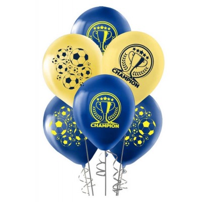 Kika - Baskılı Pastel Balon Champion / Sarı - Lacivert - 100'lü