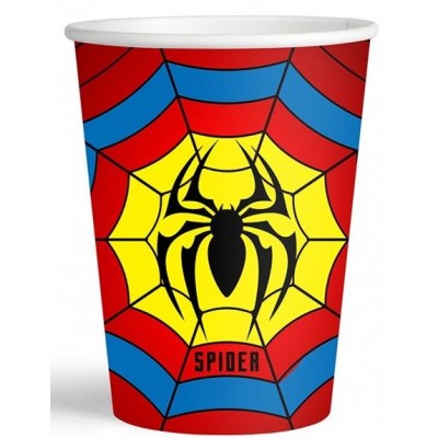 Kika - Spiderman Karton Bardak 8 oz / 8 adet