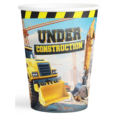 Kika - İnşaat Makineleri Karton Bardak 8 oz / 8 adet