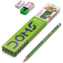 Doms Q1 Kurşun Kalem 12'li + Silgi + Kalemtraş