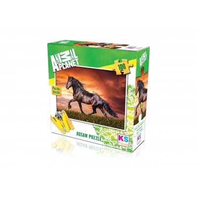 100 Parça Puzzle Animal Planet / Black Beauty
