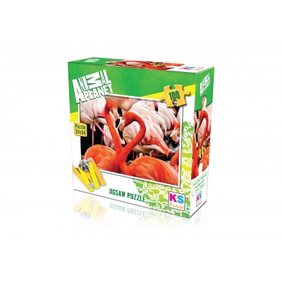 100 Parça Puzzle Animal Planet / Flamingo Lovers