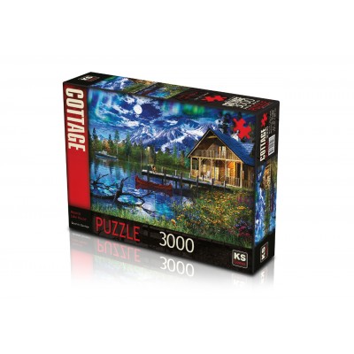 3000 Parça Puzzle / Moonlit Lake House