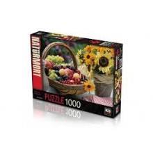 1000 Parça Puzzle / Natürmort Fruıt And Sunflower