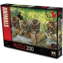 200 Parça Puzzle / Four Tigers