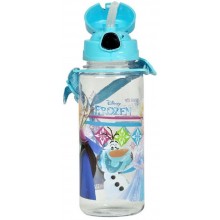 Frozen Plastik Şeffaf Matara Pipetli 500 ml / Mavi