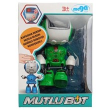 Sesli Işıklı Metal Robot 12 cm / Yeşil