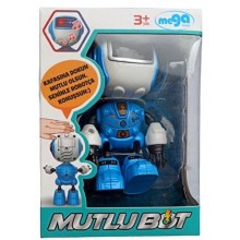 Sesli Işıklı Metal Robot 12 cm / Mavi