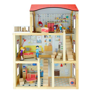 Doğal Ahşap Ağaç Oyun Evi Demonte EV18