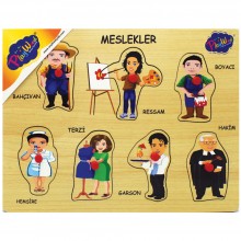 Ahşap Tutmalı Meslekler Puzzle