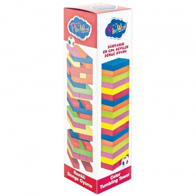 Kutuda Renkli Ahşap Denge Oyunu