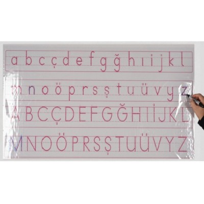 Harfli Kılavuz Çizgili Kağıt Tahta / 120x56 cm