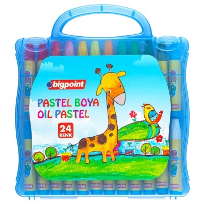 Bigpoint Pastel Boya 24 Renk Mavi Çantalı